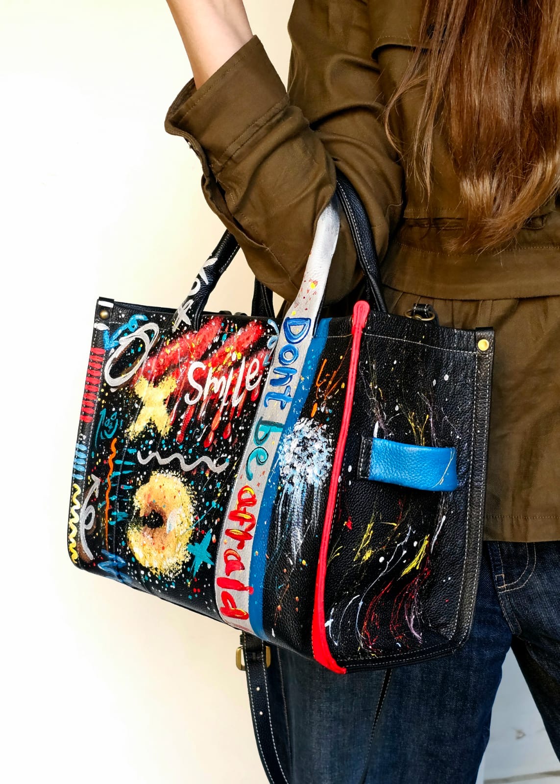 Leather Tote Bag X Smile