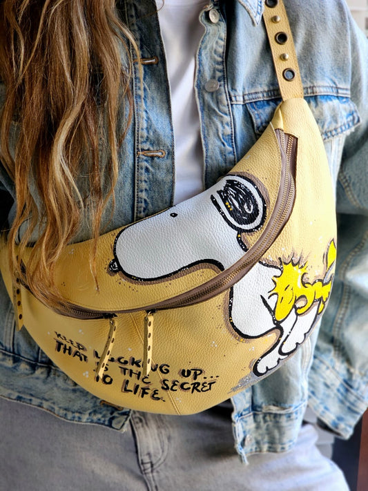 Leather Bumbag Yellow X Snoopy