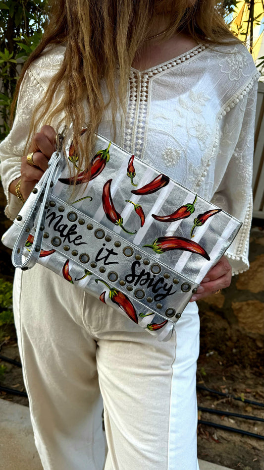 Silver Studs Clutch X Chilies