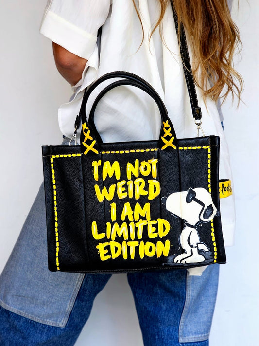 Leather Tote Bag X Yellow I’m Not Weird