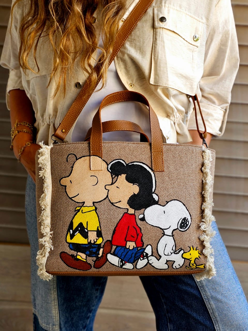 Beige Tote Bag X Snoopy2