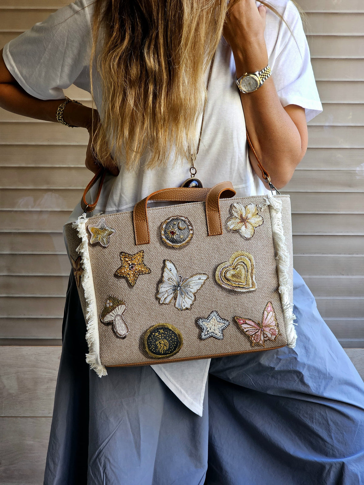 Beige Tote Bag X Magical Charms