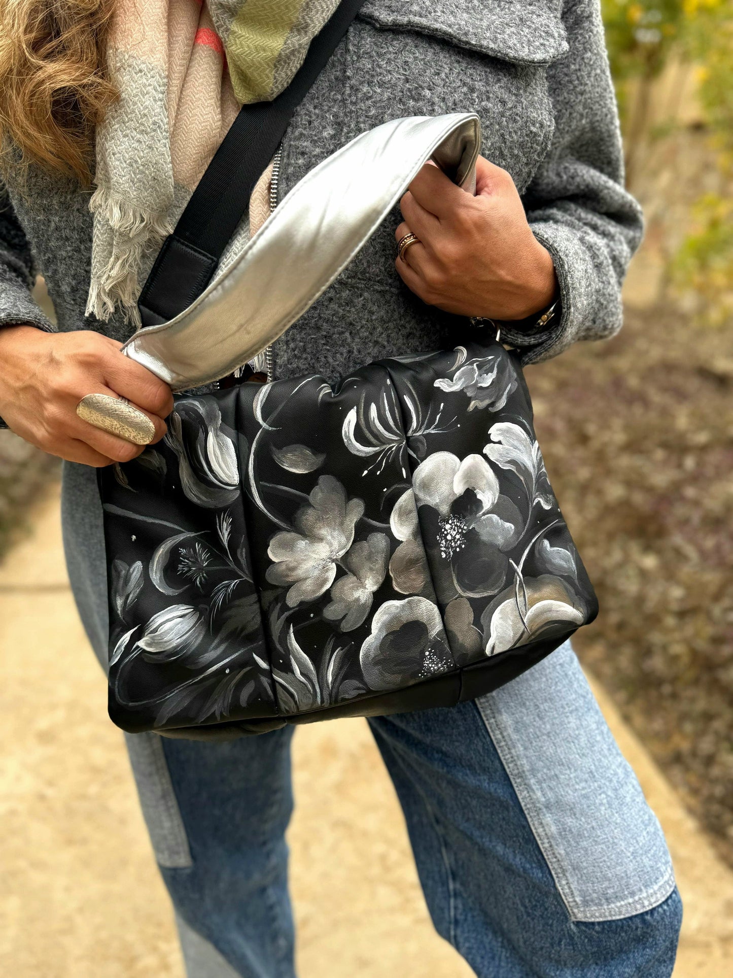 Bold leather Black X Silver