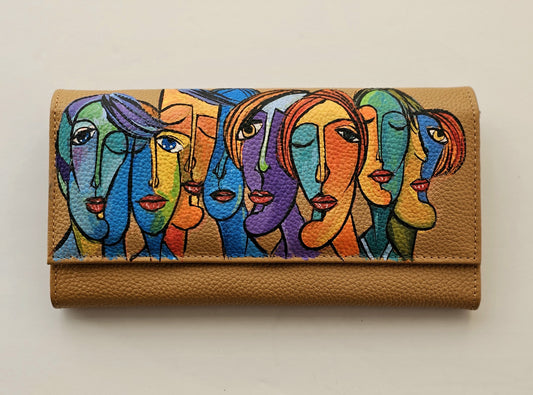 Leather Wallet Havan Faces