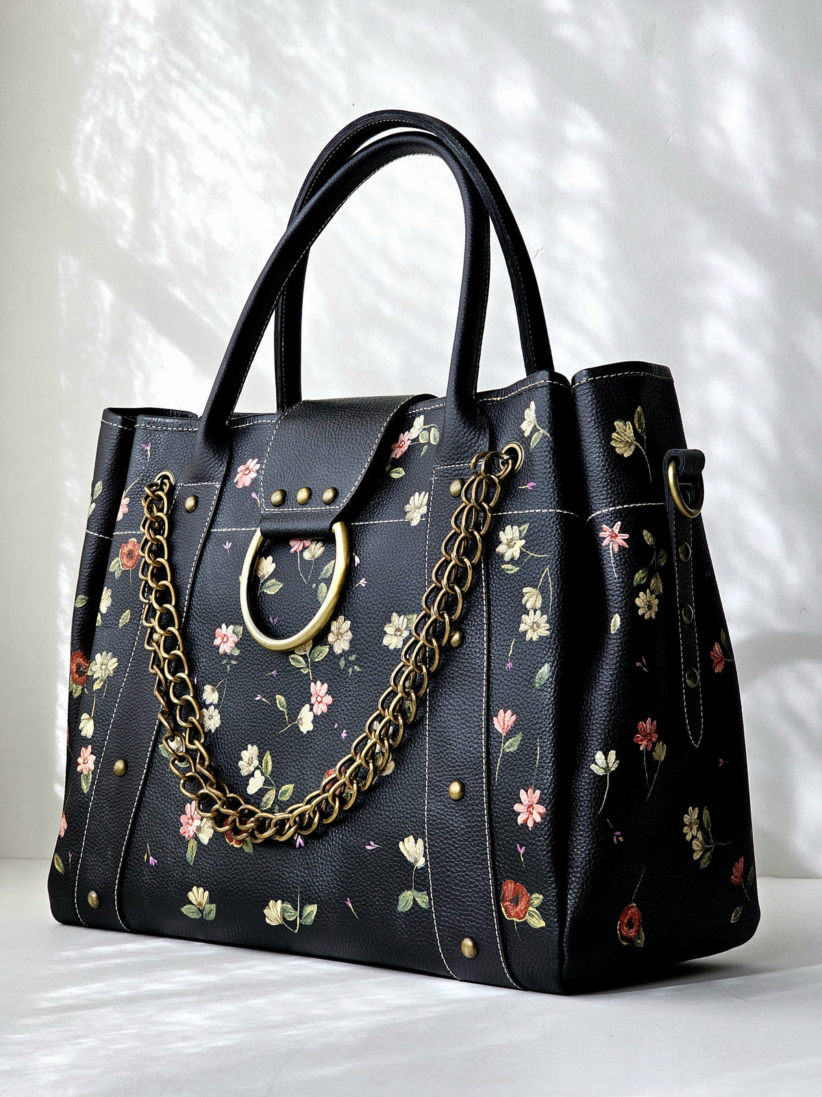 Leather Bag with Ring X Elegant Blooms