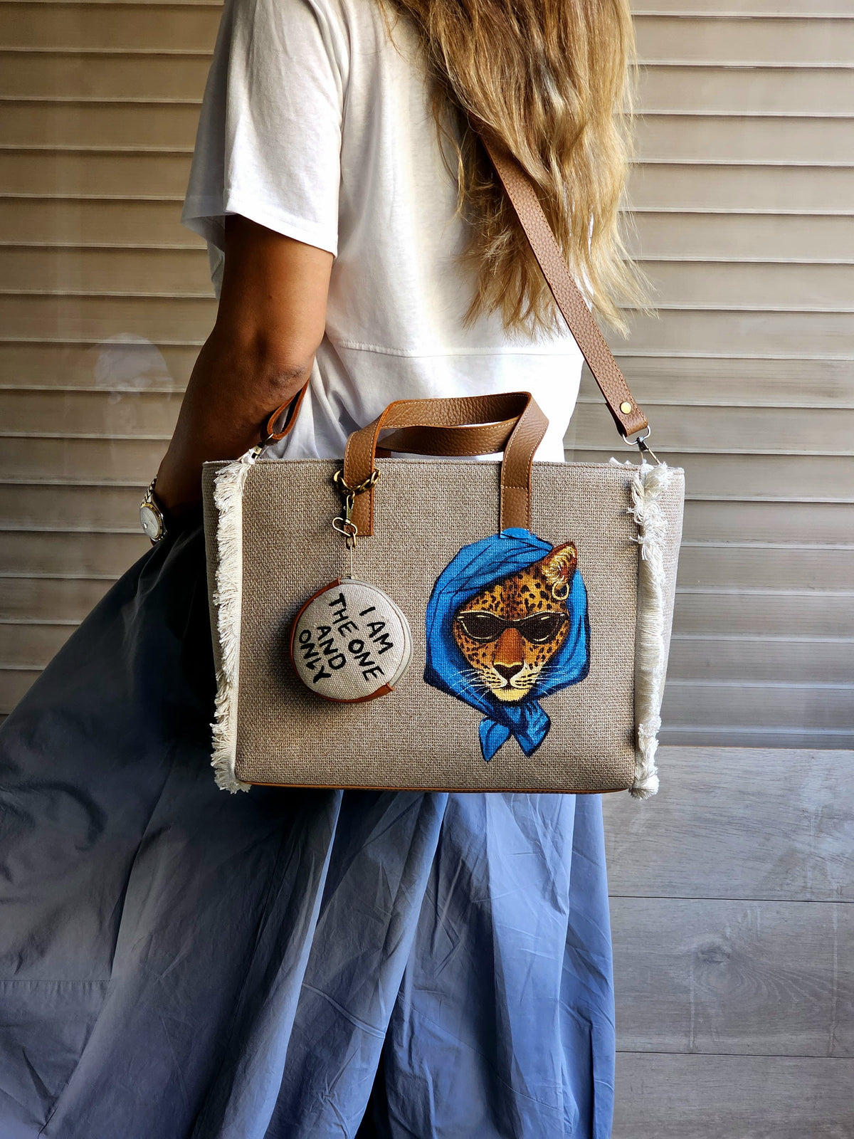 Beige Tote Bag X Leopard Mood