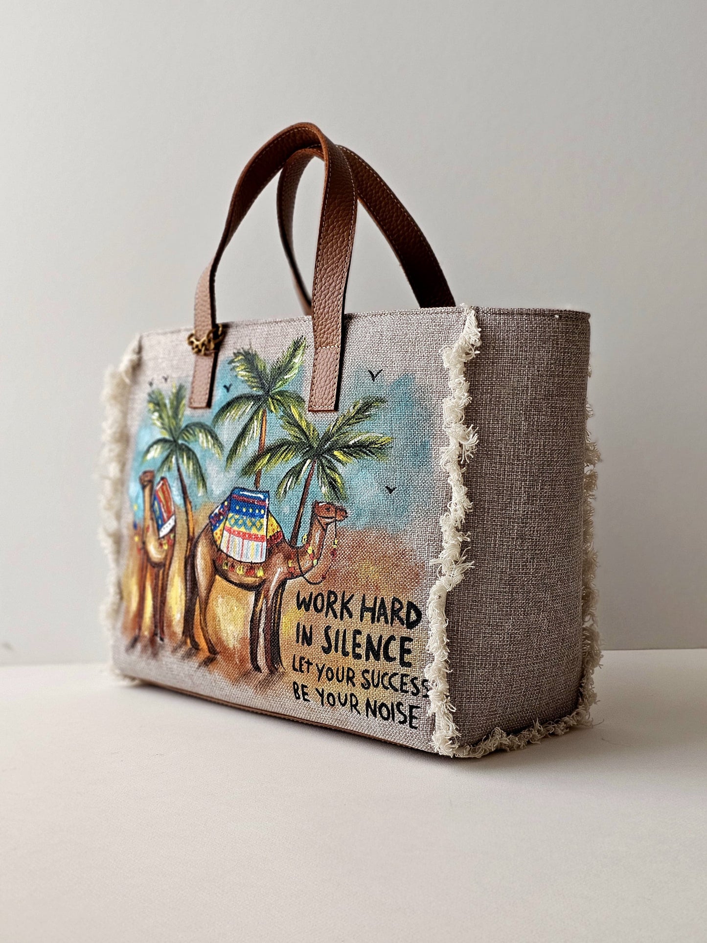 Beige Tote Bag Camels