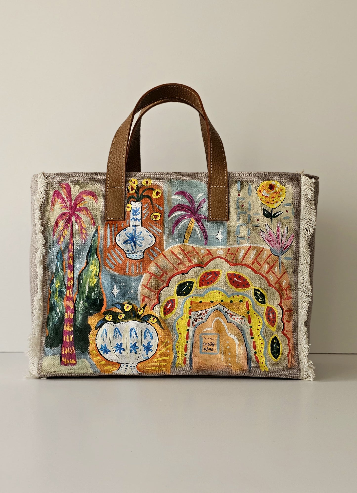 Beige Tote Bag X Colorful