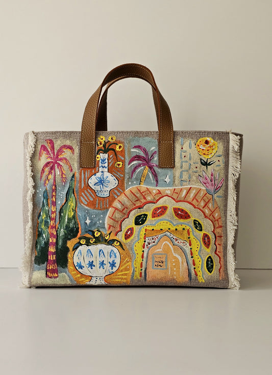 Beige Tote Bag X Colorful