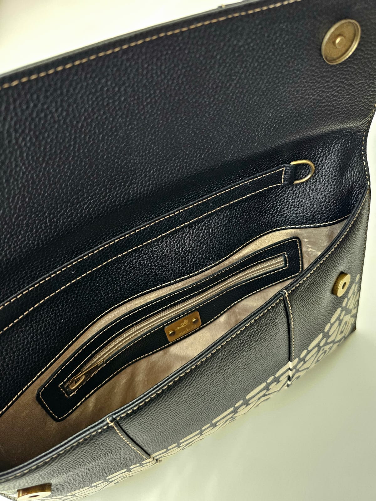 Leather Envelope Black Base X White