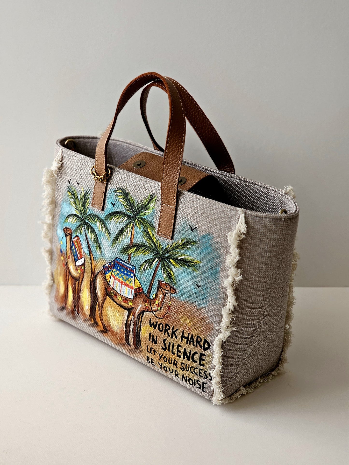 Beige Tote Bag Camels