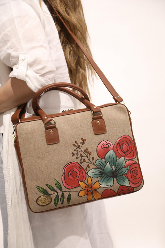 Laptop Bag X Red Flowers