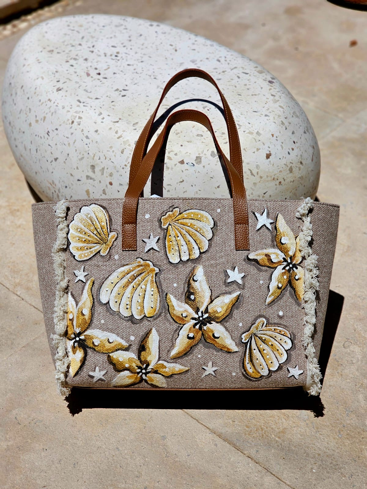 Large Beach Bag X Golden Shells