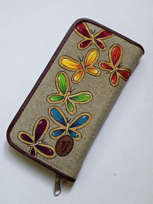 Fabric Wallets Beige X Butterflies