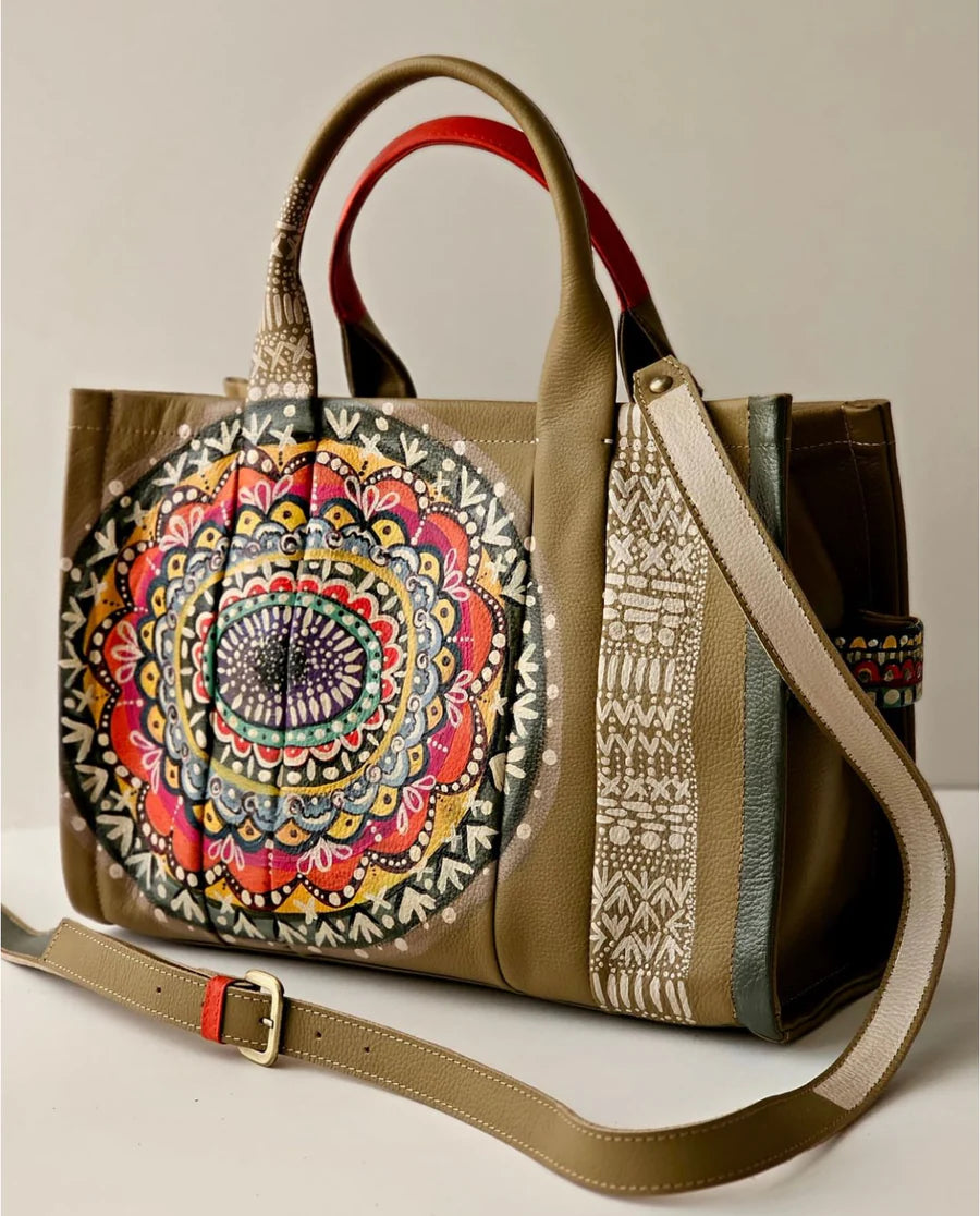 Large Tote Bag Olive X Colors