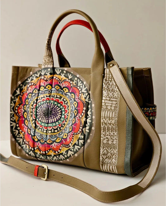 Large Tote Bag Olive X Colors