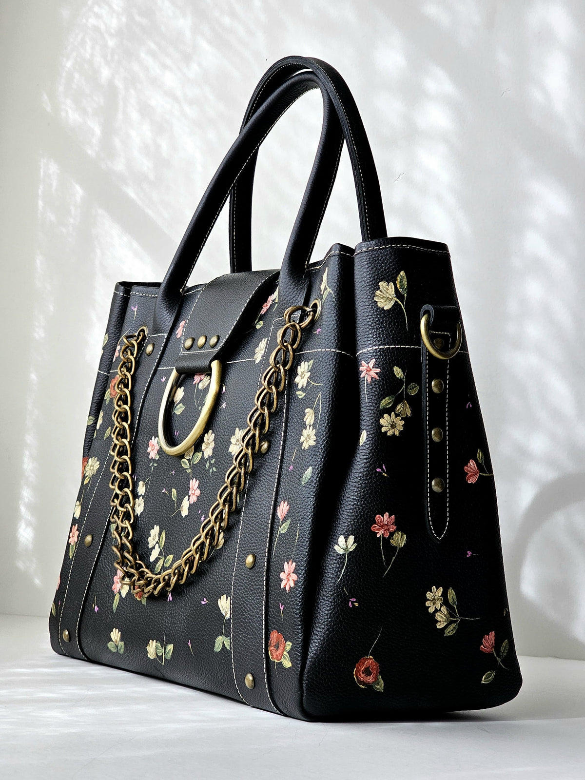 Leather Bag with Ring X Elegant Blooms