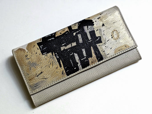 Leather Wallet Beige Base X Classic