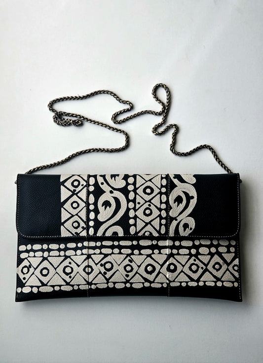 Leather Envelope Black Base X White