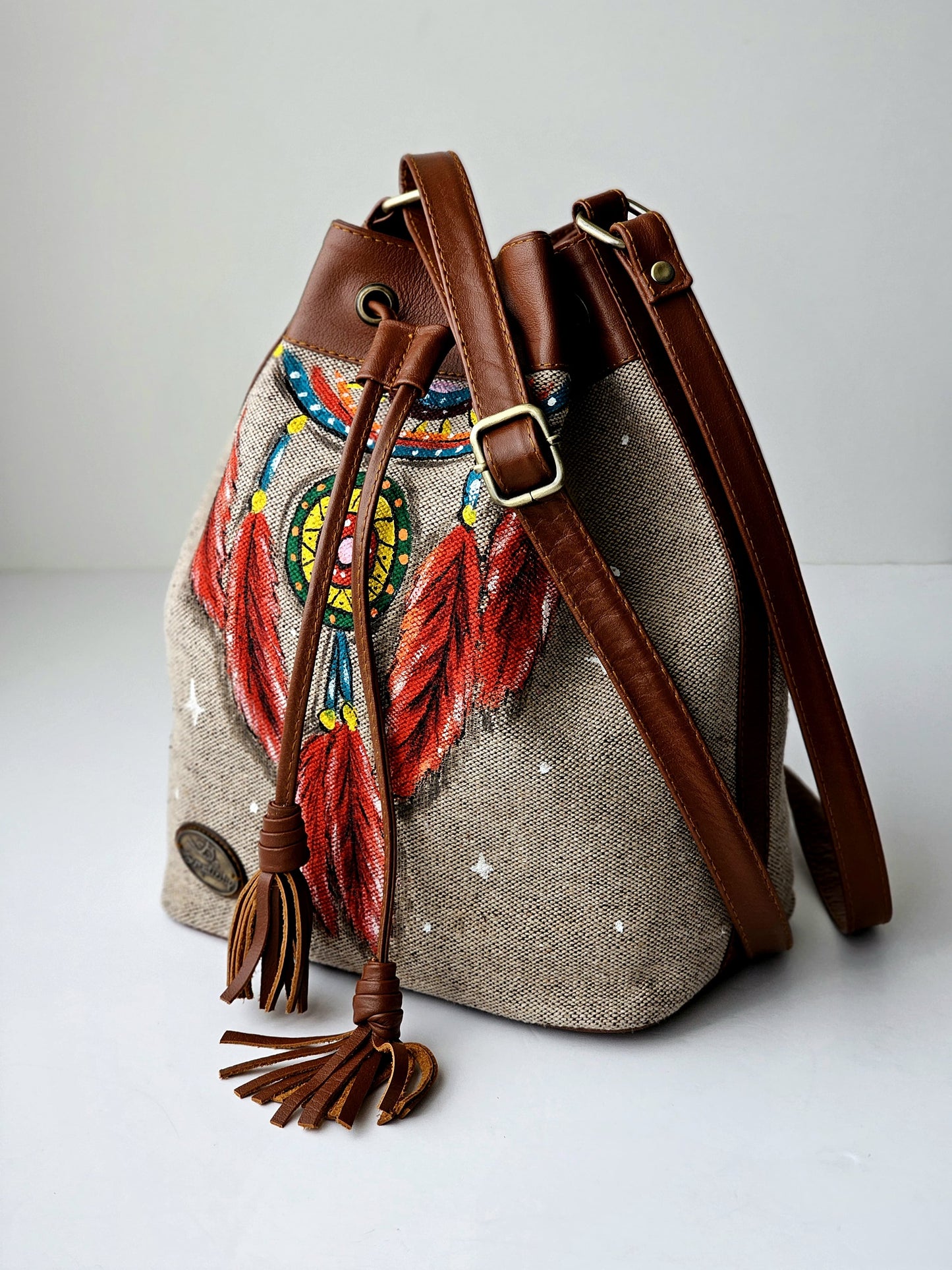 Fabric Bucket Beige X Dream Catcher