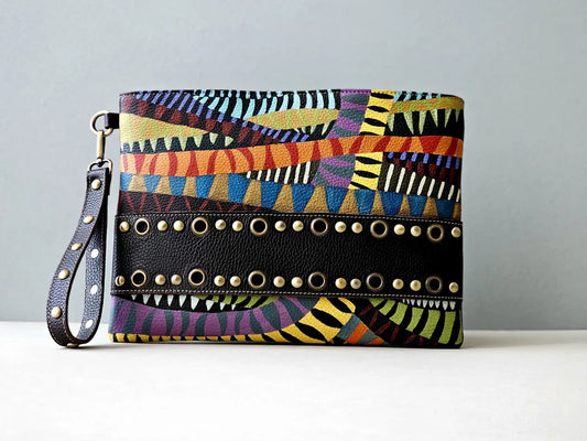 Studs Clutch Black X Patterns