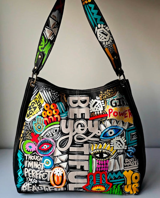 Large Leather Bag Black X Beautiful