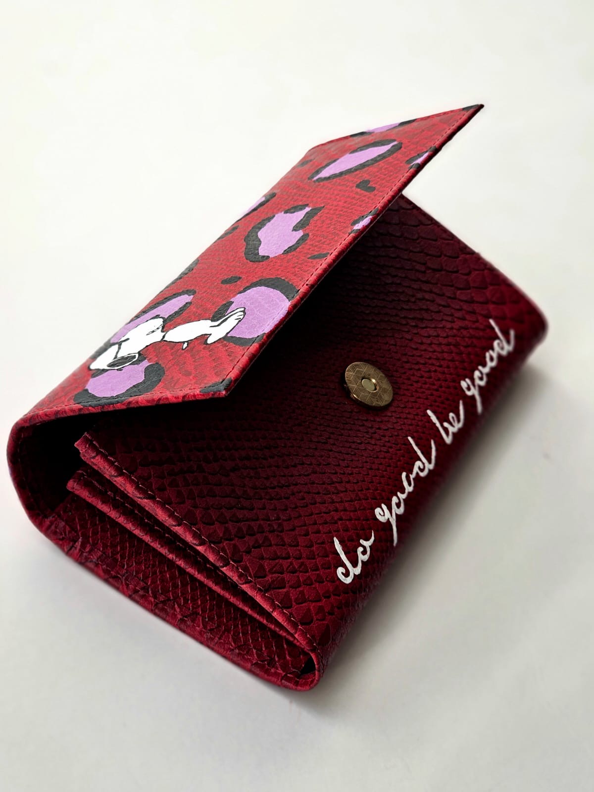 Leather Wallet Red Base X Snoopy