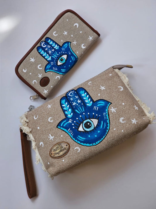 Cross Bag + Wallet Blue Kaf