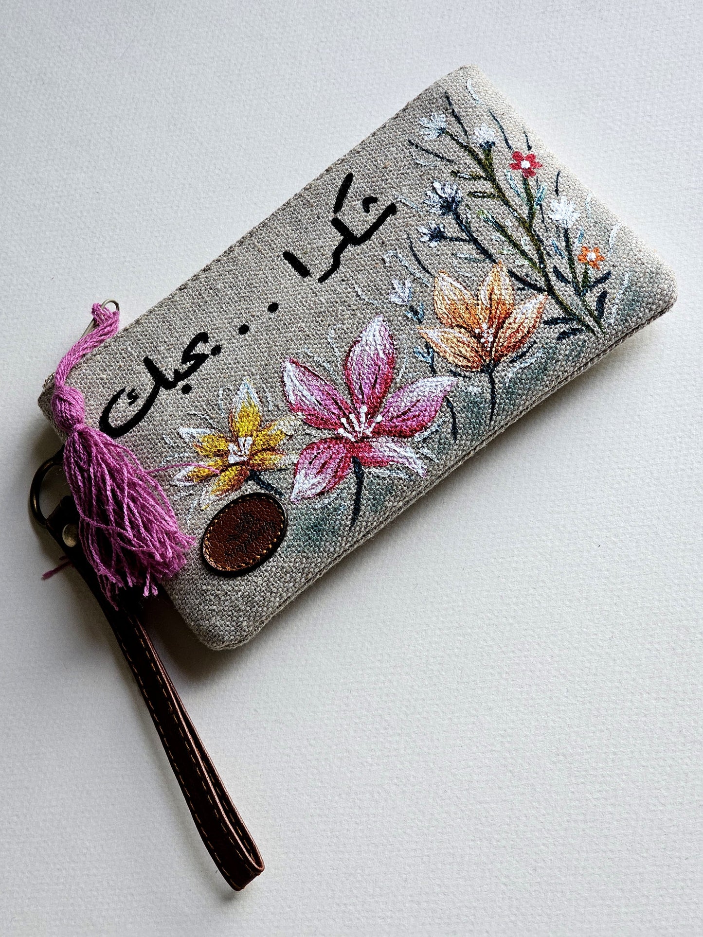 Mini Pouch X Pink & Orange Flowers