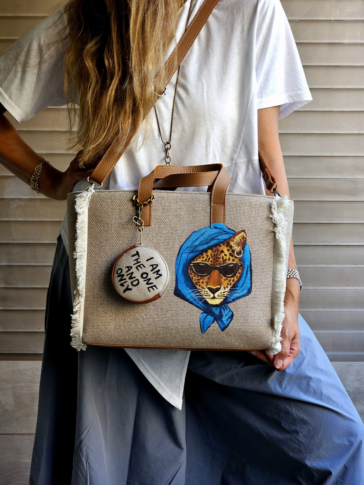 Beige Tote Bag X Leopard Mood