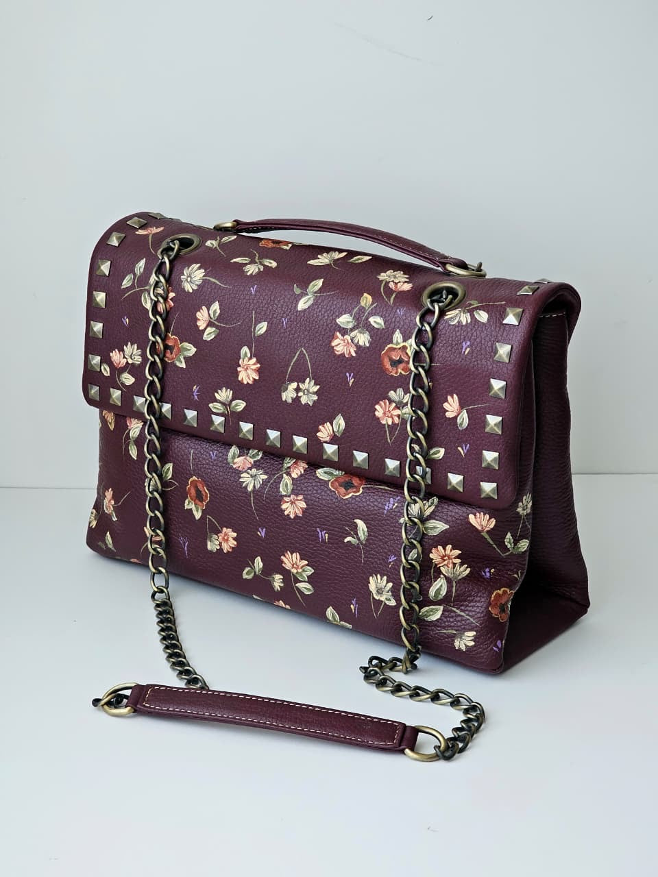 Rectangular Leather Bag X Floor Petals