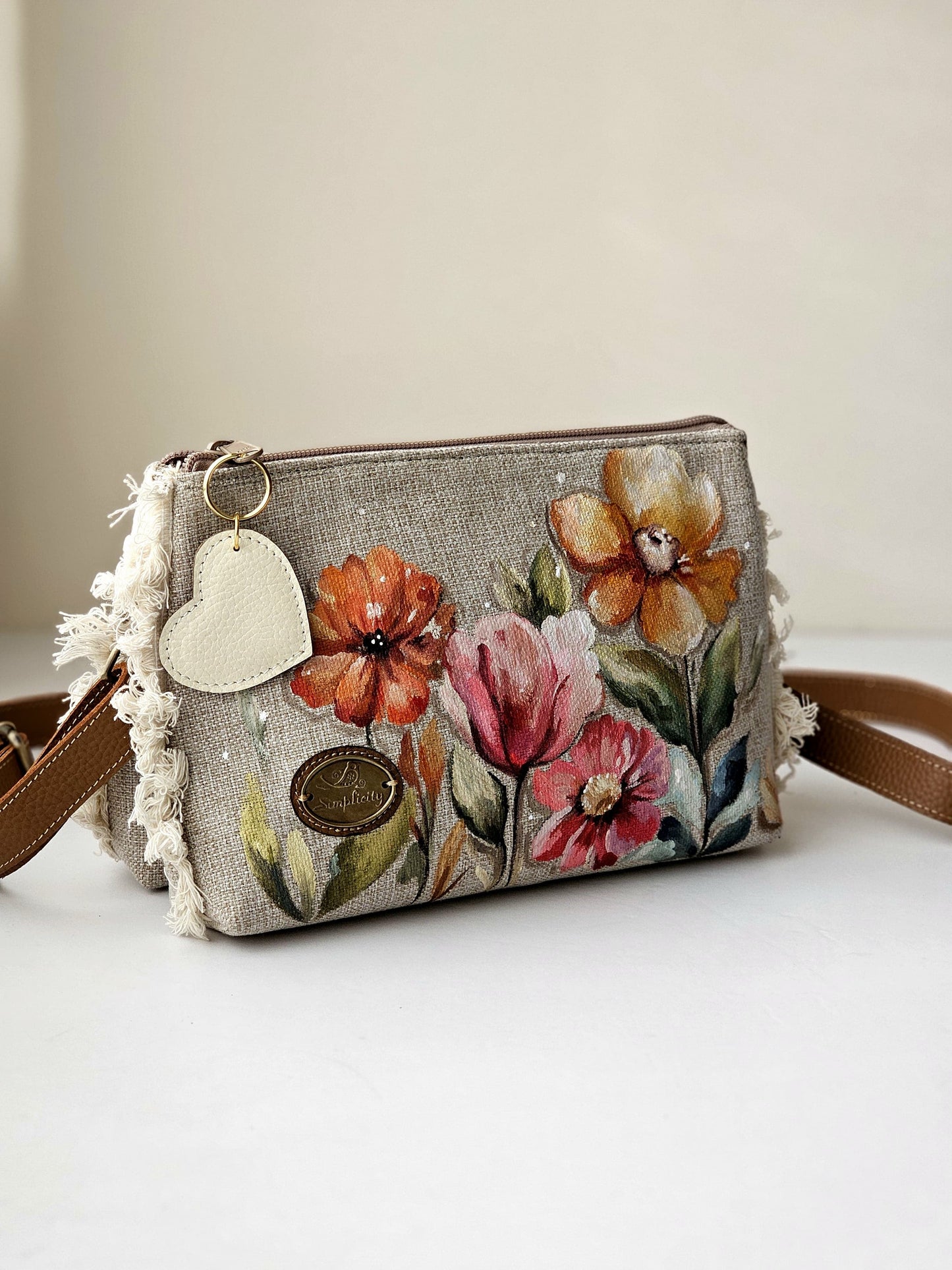 Cross Bag Flowers Design