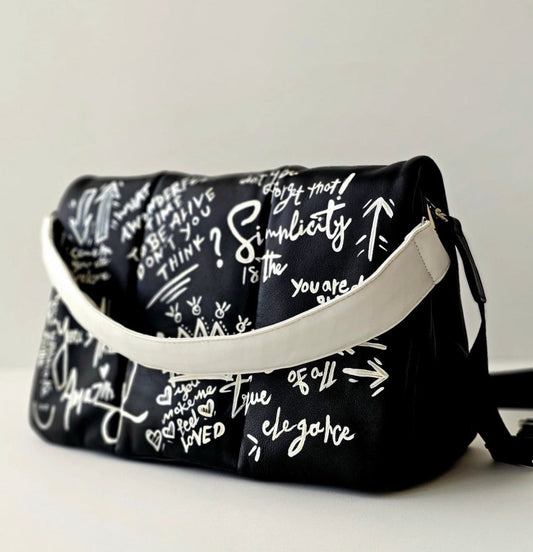 Bold leather Black Base X White