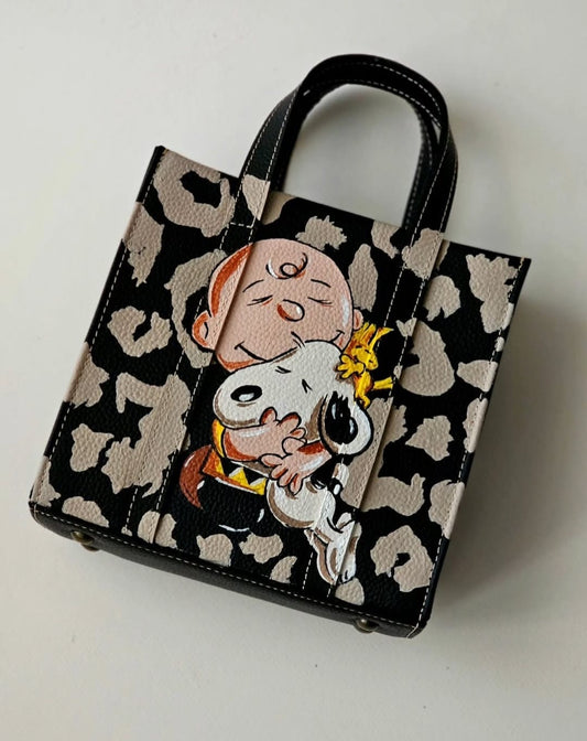 Mini Tote Bag Black X Snoopy