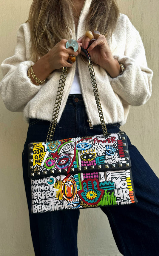 Rectangular Bag X Colorful Graffiti