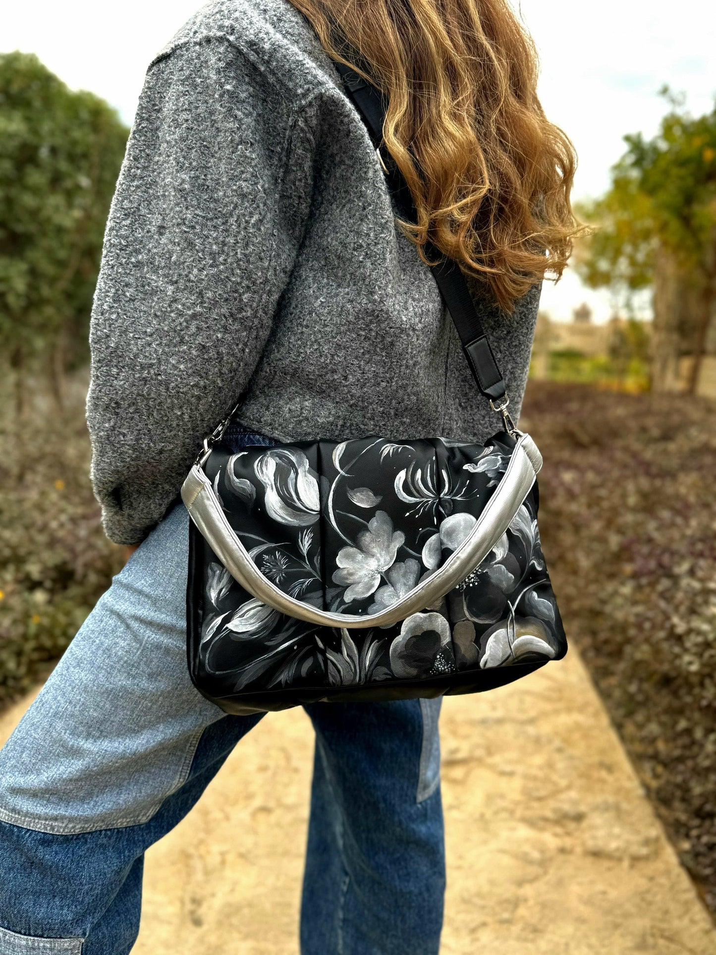 Bold leather Black X Silver