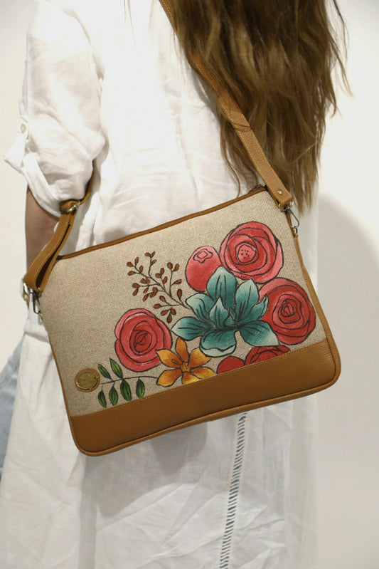 Laptop Sleeve Beige X Flowery Design
