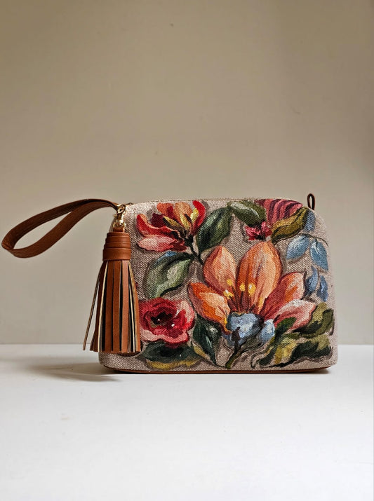 Gogo Clutch Beige X Colorful Flowers
