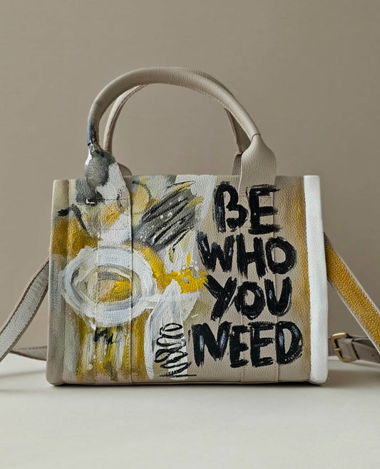 Medium Tote Bag Beige Be Who You Need