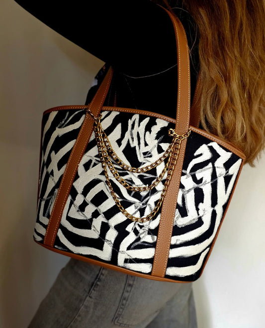 Black Havan Striped Bag