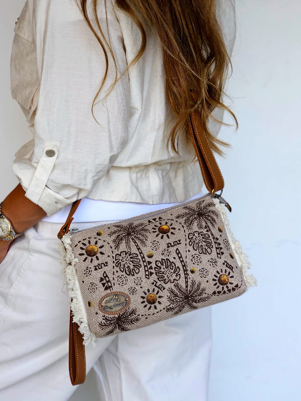 Cross Bag Palm Trees Design