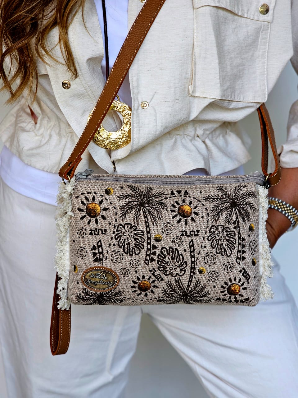 Cross Bag Palm Trees Design
