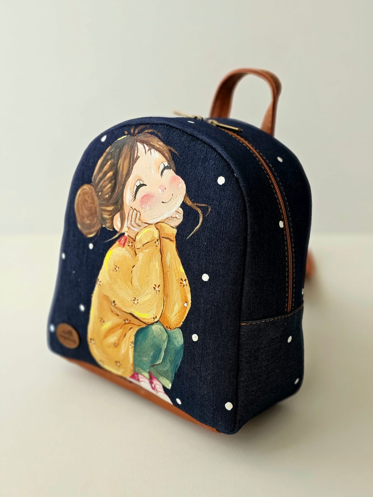 Fabric Mini Backpack Dark Navy