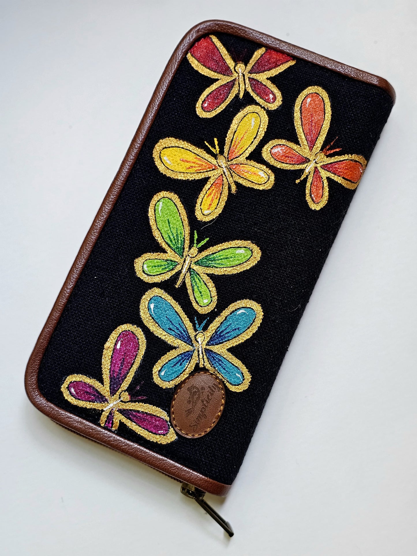 Fabric Wallets Black X Butterflies