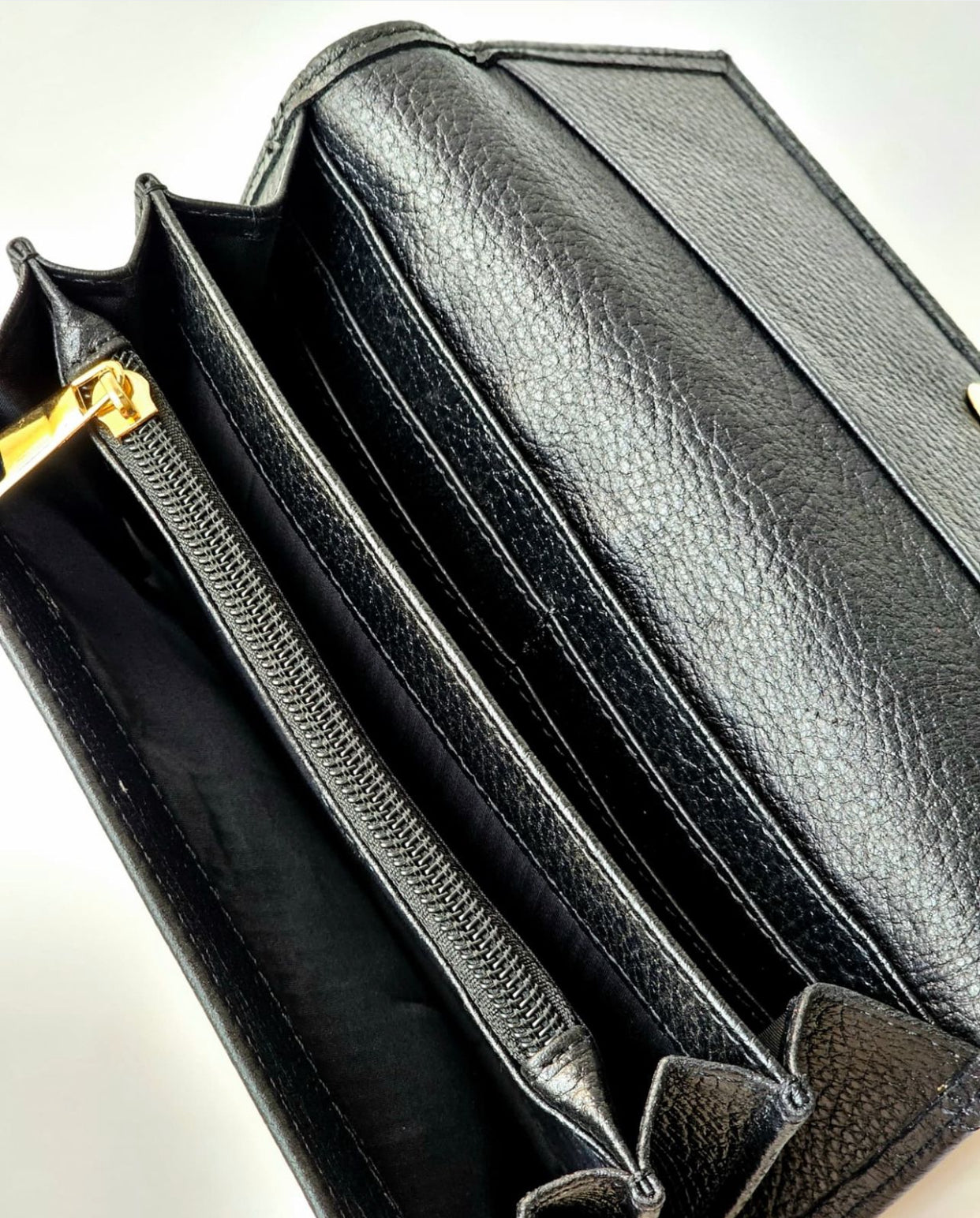 Leather Wallet Black X Gold