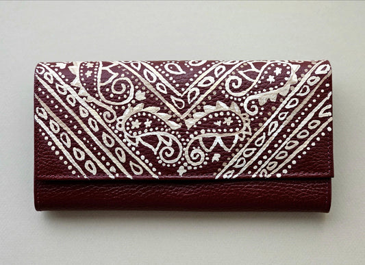 Leather Wallet Brown Base X White