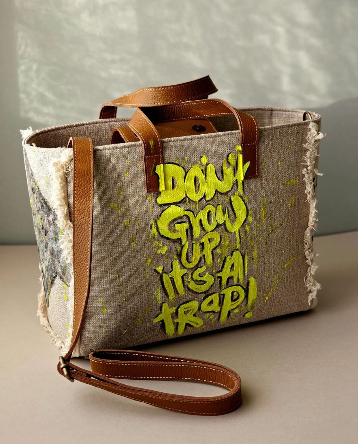 Beige Tote Bag Yellow