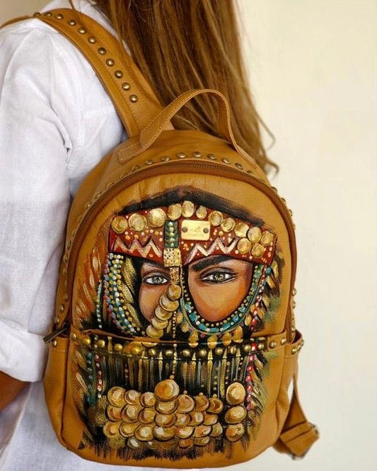 Leather Backpack with Studs Havan Lady