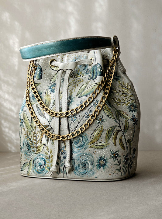 Leather Bucket X Blue Meadow
