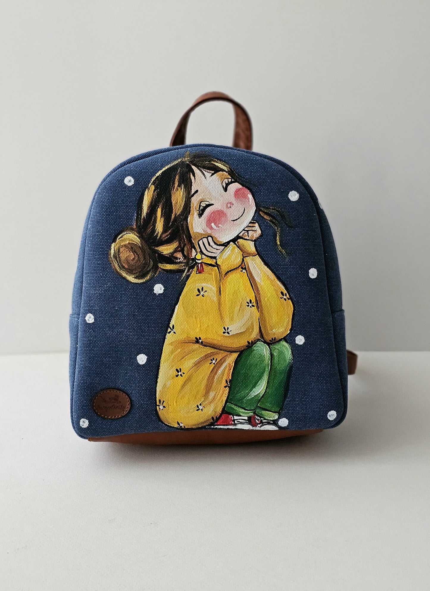 Fabric Mini Backpack Navy